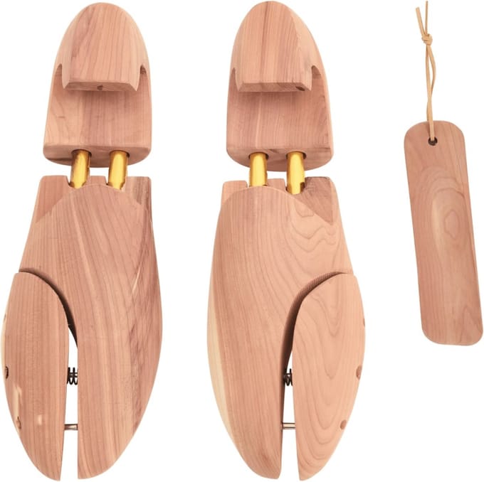 vidaXL - Schoenspanner - met - schoenlepel - EU - 44-45 - massief - cederhout