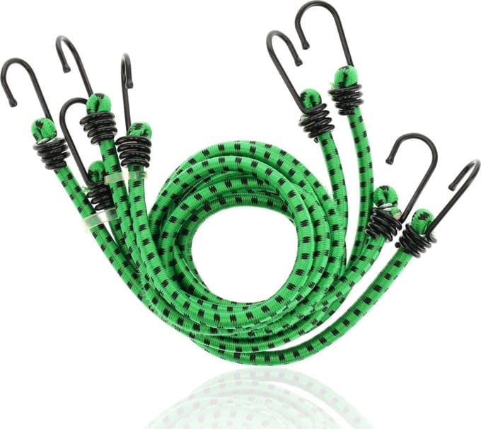 snelbinder 80cm groen - Bagagebinder Ø10mm - 8 haken binders - Bagage spin