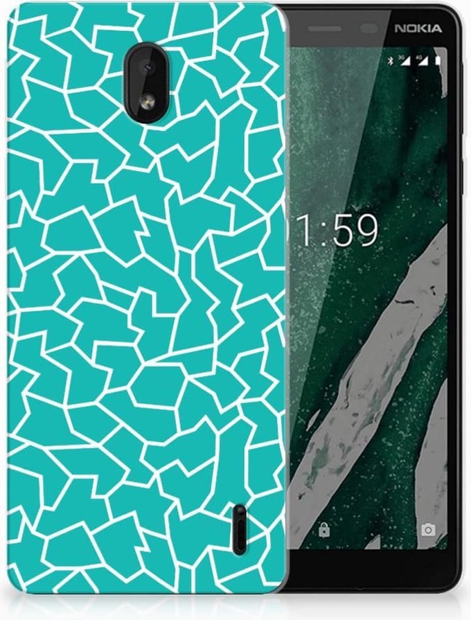 Nokia 1 Plus Hoesje maken Cracks Blue