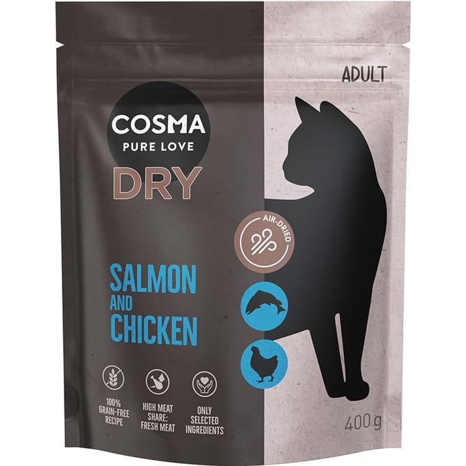 400g Cosma Katten Droogvoer Zalm & Kip