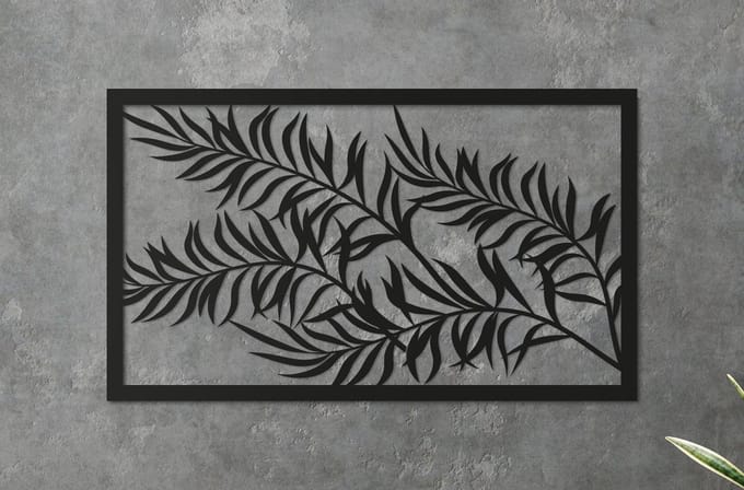 Wanddecoratie | Bladeren in frame 1 - L (35x60cm)