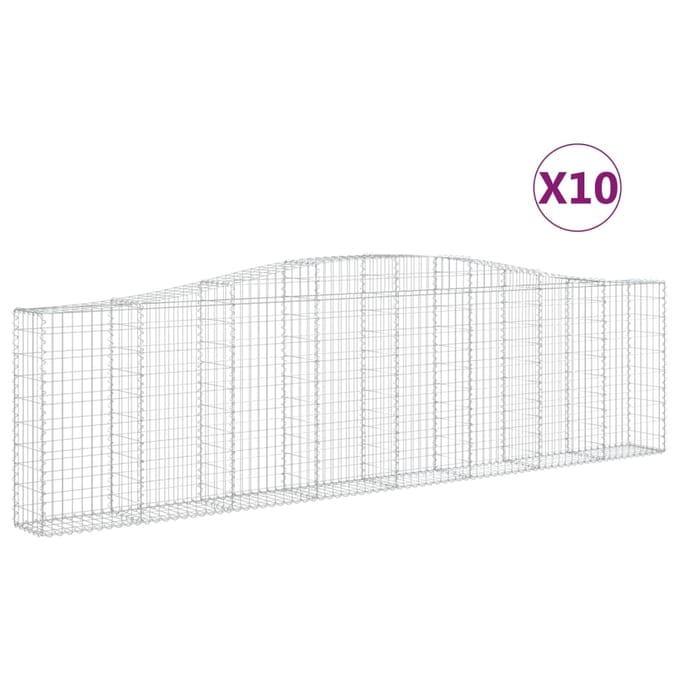 vidaXL - Schanskorven - 10 - st - gewelfd - 400x30x100/120 - cm - ijzer