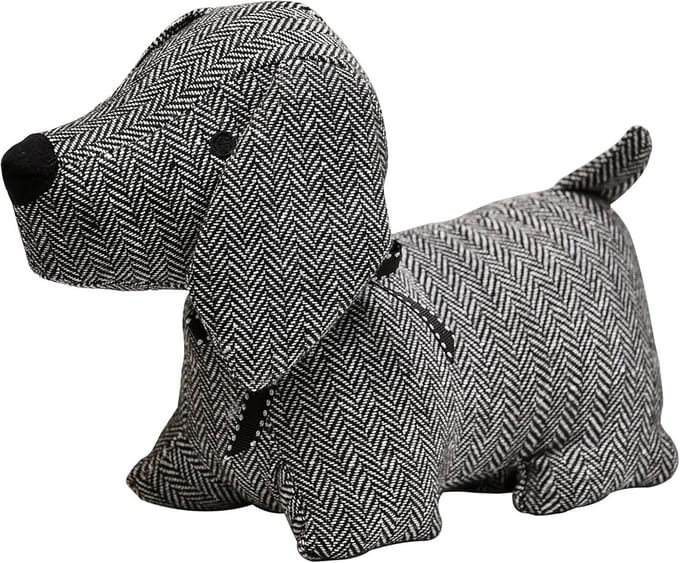Decoratieve Deurstopper Stof met Verzwaarde Bodem - Zwart Wit Patroon