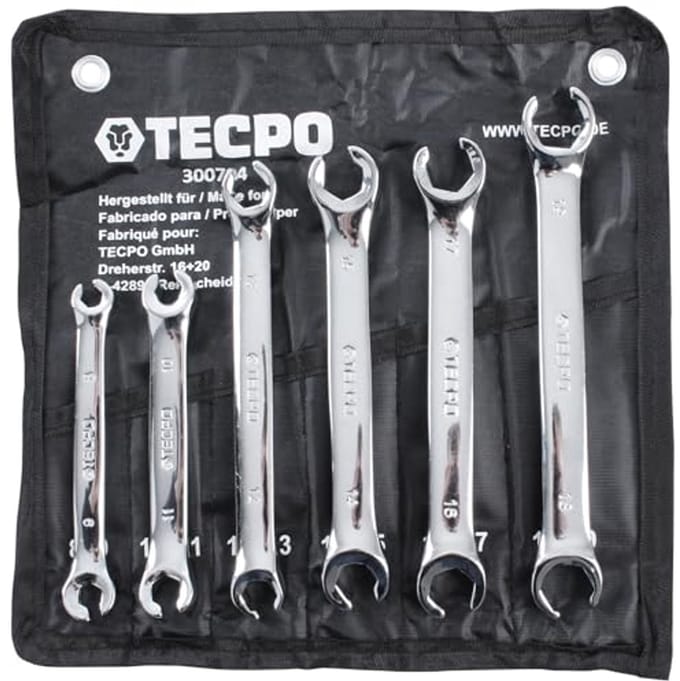 6-delige open ringsleutel set 8-19 mm - chroom-vanadium gereedschap