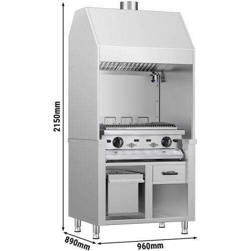 GGM Gastro Gasgrill BERLIN - 960mm - Edelstahl Zilver