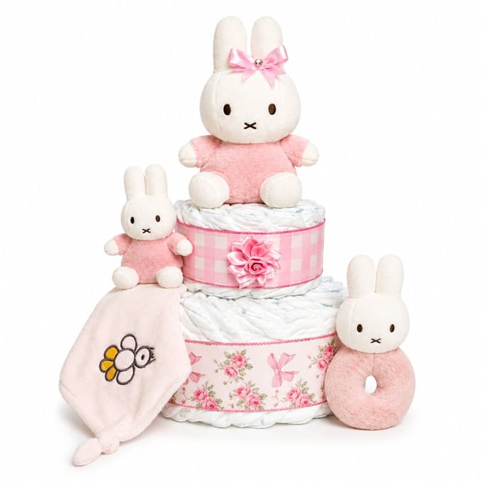 2-Laagse Nijntje luiertaart Luxe Cadeauset Roze