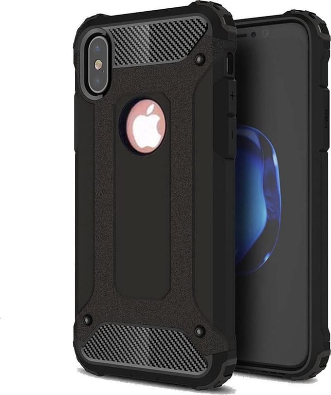 Hybrid Armor - Heavy Duty Geschikt voor: iPhone XS Max - Zwart