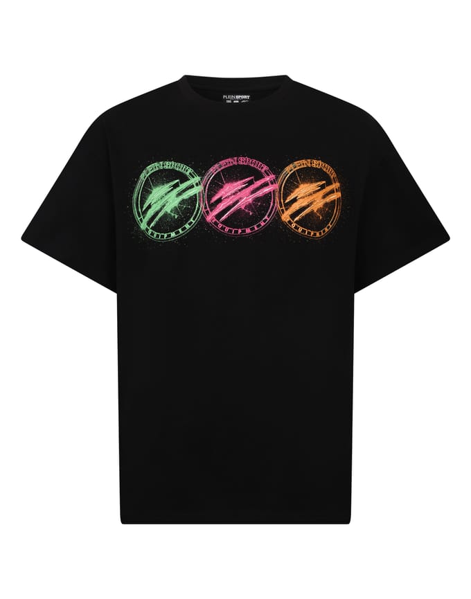 Round Neck T-Shirt Multicolor Scratch