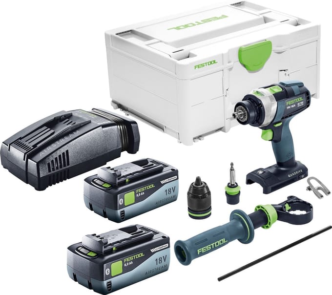 Festool TPC 18/4 I-Basic accu klopboormachine 18 V 75 Nm + 2x accu 8.0 Ah + snellader + systainer