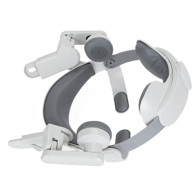 Sangle de tête VR Réglable Réduit la Pression Remplacement Bandeau de casque VR avec Coussin d'oreille white