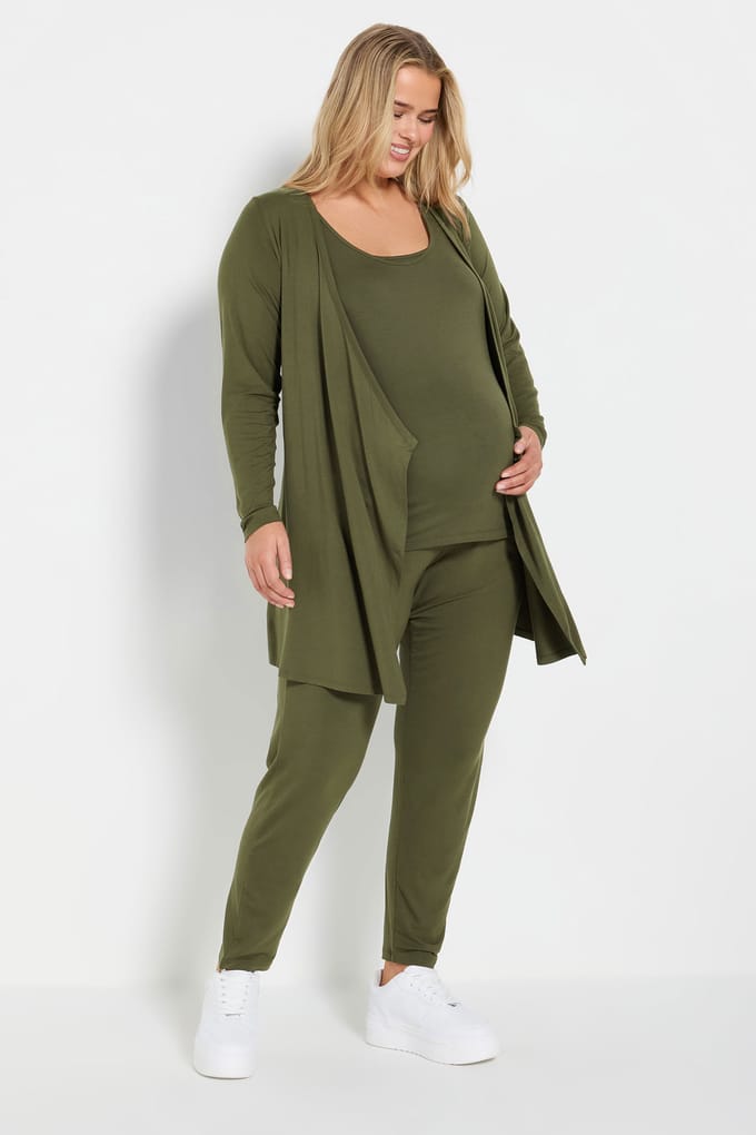 Bump It Up Maternity Vierdelige Zwangerschapsset In Kakigroen Size 48