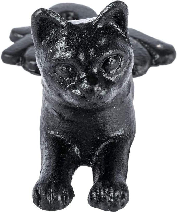Homescapes Deurstop Liggende Kat, Zwart, 494 g