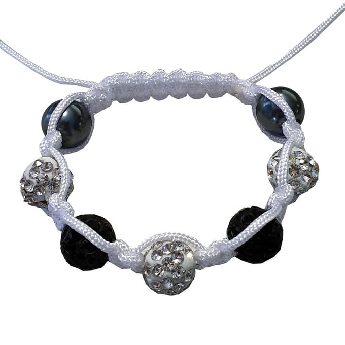 Fako Bijoux® - Armband - Disco Dots Kids - Zwart/Wit