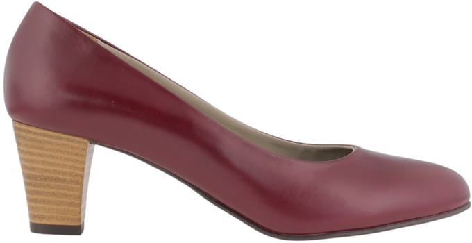 Noë Shoes Nora Pump Wine Natural Heel