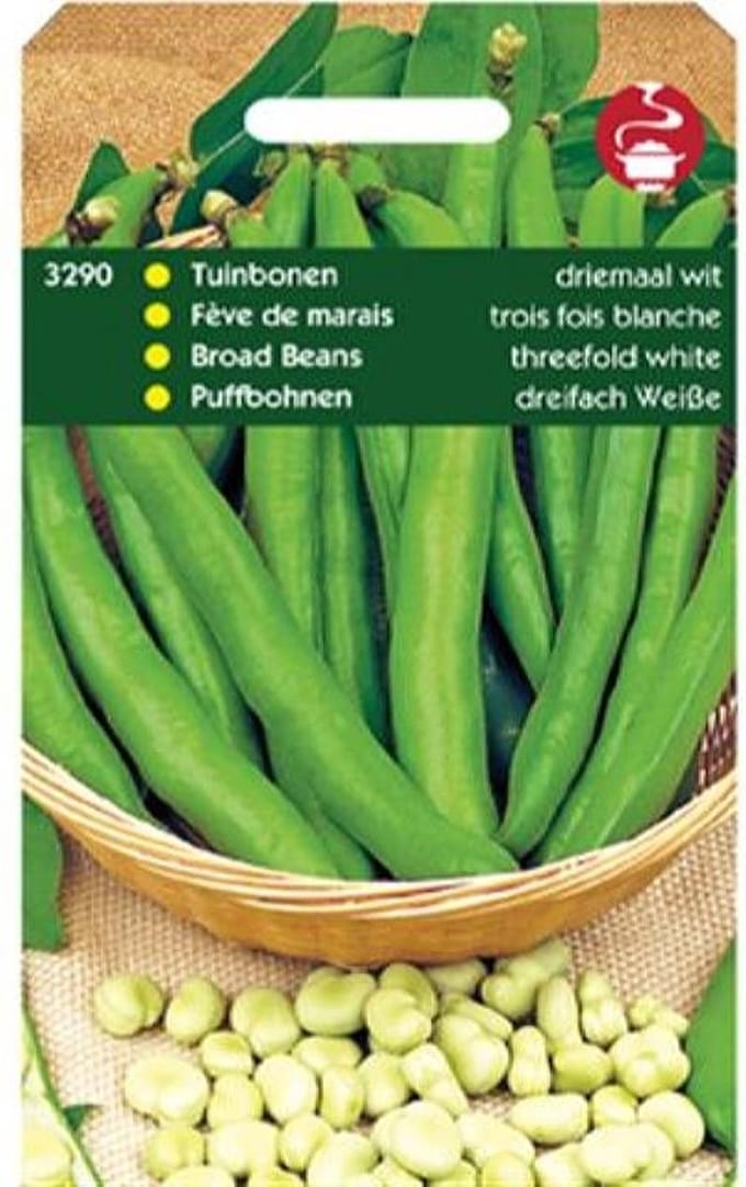 Hortitops Zaden - Tuinbonen Driemaal Wit