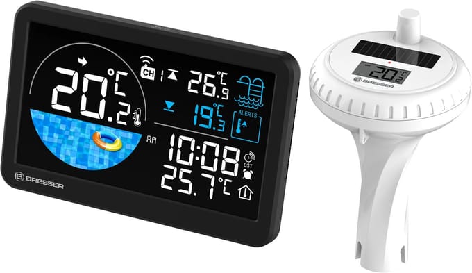 Bresser Zwembadthermometer - Draadloos - Zwemwater en Binnen Temperatuur