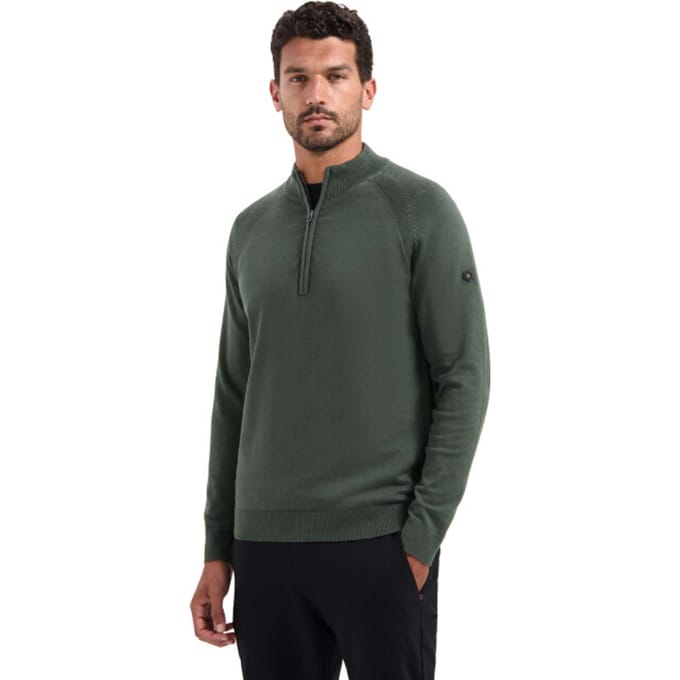 No Excess Pullover Half Zip High Collar Solid Dark Green Maat: S | Sweaters Outlet | Heren | Groen