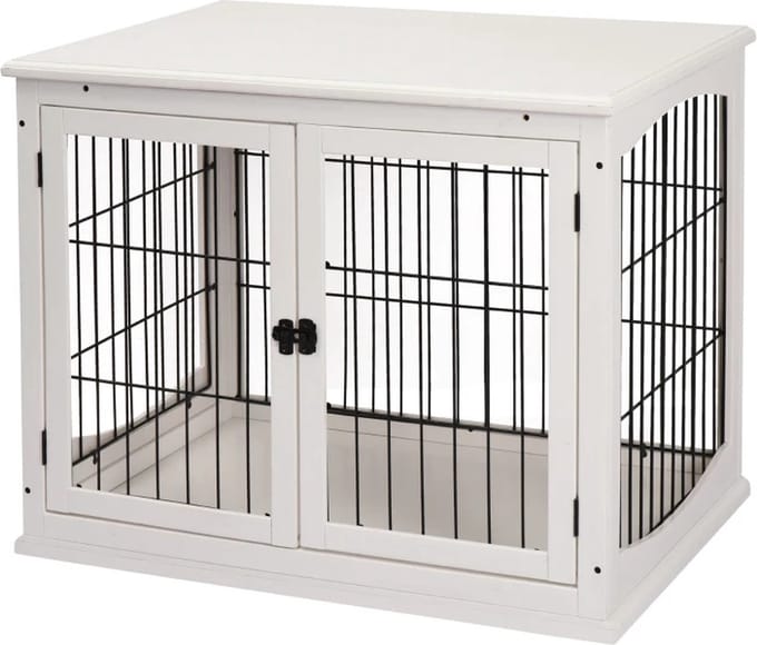 Hondenhok - Binnen - Bench - Ren - Weerbestendig - Kennel - Rek - Wit
