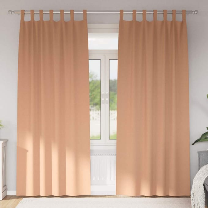 vidaXL - Blackout - Gordijnen - met - Ringen - 2 - st - Lichtbruin - 260 - x - 140 - cm