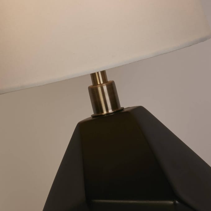 Searchlight Tafellamp Apex wit/zwart Hoogte 55,5 cm textiel/hars
