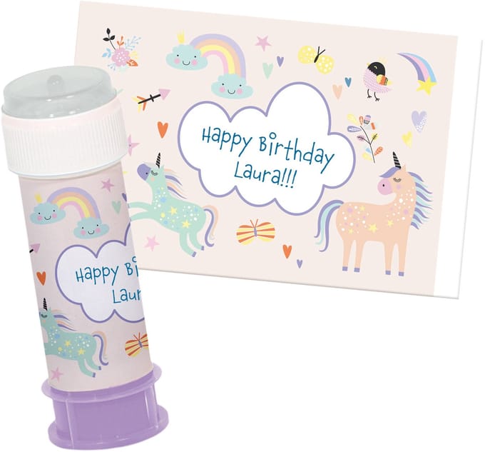 Bellenblaas Sticker Unicorns & Rainbows - 6 stuks