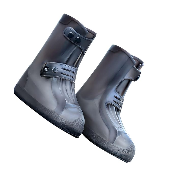 Couvre-Bottes de Pluie Imperméables en Silicone Confortable Antidérapant Épaissi pour Extérieur Size 43?45 black