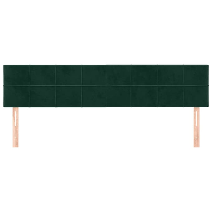 vidaXL - Hoofdborden - 160x5x78/88 - cm - fluweel - donkergroen
