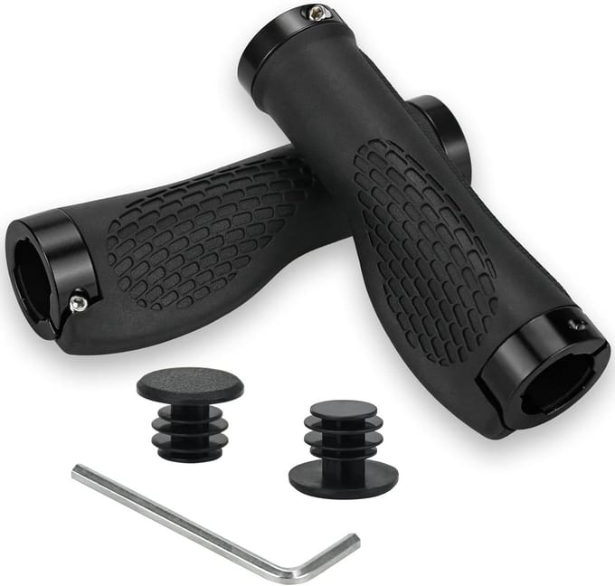 Fietshandgrepen - Ergonomische grips - Comfortabel Fietsen - Antislip rubber ontwerp - 22.2mm diameter - Zwart