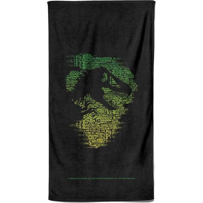 Jurassic Park Dino From Text Beach Towel