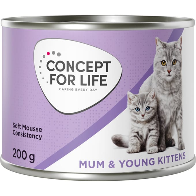 Concept for Life Mama & Jonge Kittens Mousse - Nieuw Receptuur: 6 x 200 g