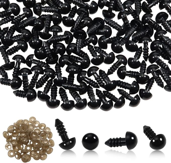 50 Stuks Veiligheidsogen voor Poppen - 8mm Plastic Ogen met Wasmachines voor Creatief Knutselen