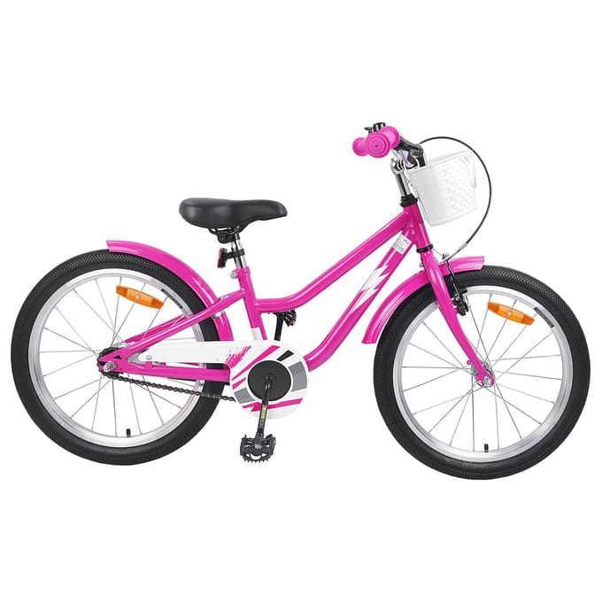 vidaXL - Kinderfiets - 18 - Inch - voor - 5-7 - jaar - oud - Donkerroze