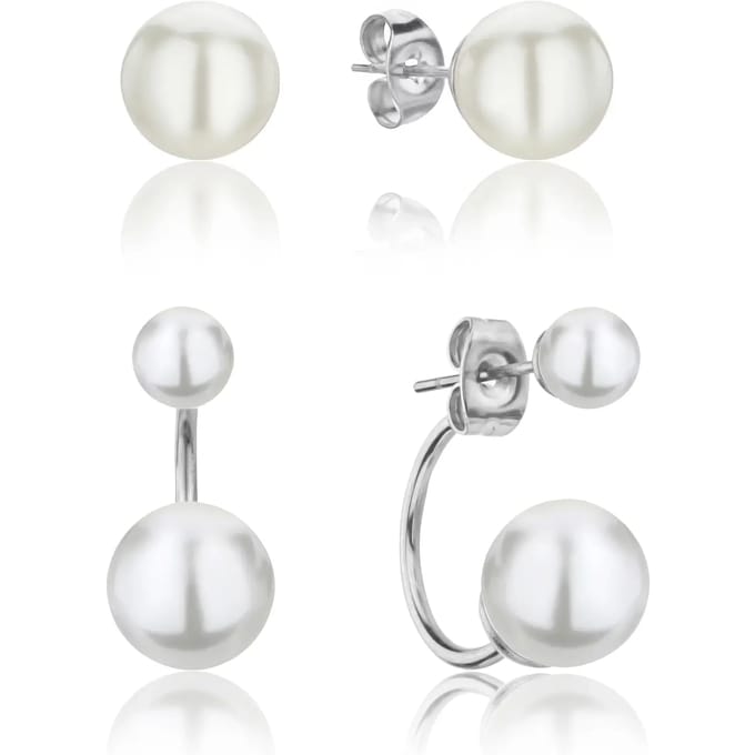 Set van 2 paar damesoorbellen Isabella Ford Agata Pearl