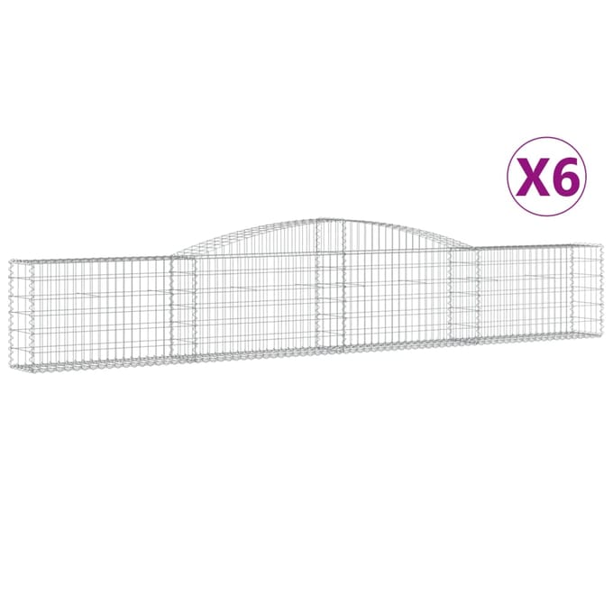 vidaXL - Schanskorven - 6 - st - gewelfd - 400x30x60/80 - cm - ijzer