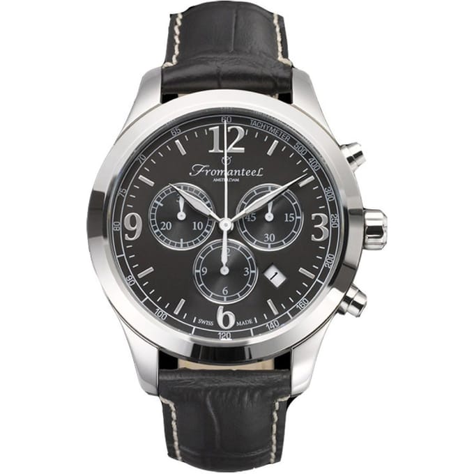 Refurbished Fromanteel Classic Black 85-0303-001 Heren Horloge 42mm