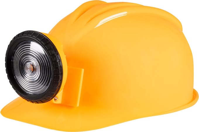 Boland - Helm Bouwvakker met licht - Verstelbaar - Volwassenen - Unisex -