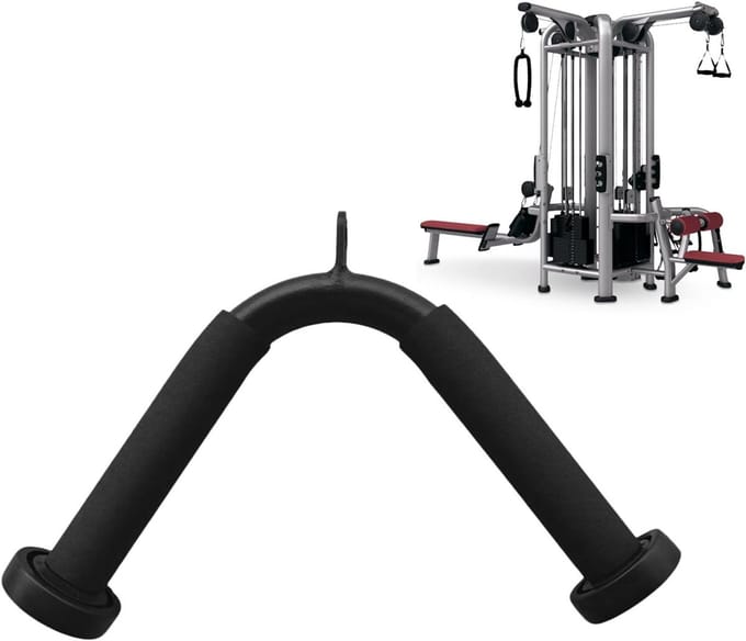 Pulldown Bar - Kabel Machine Grip - Rug Trainen - Symmetrische Grip - 27 x 20 cm - Zwart