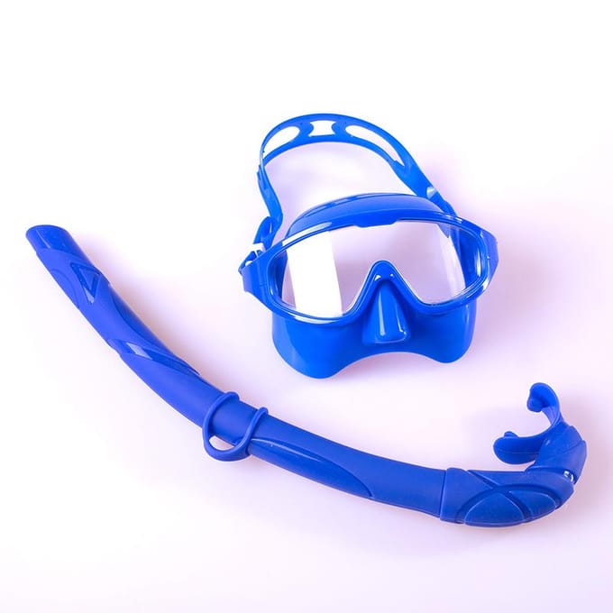 Nieuwe anti-condens snorkelset met groot frame Anti-fog two-piece set wit