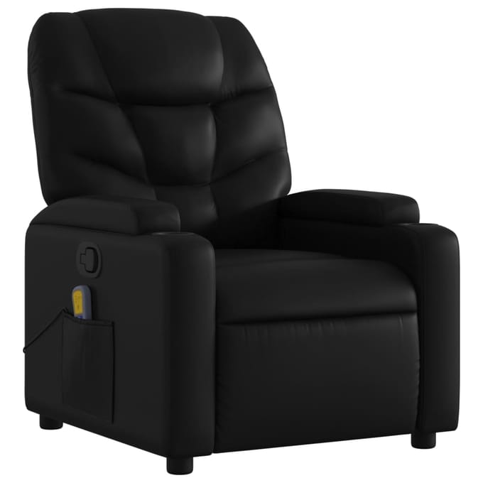 vidaXL - Massagestoel - van - zwart - kunstleer