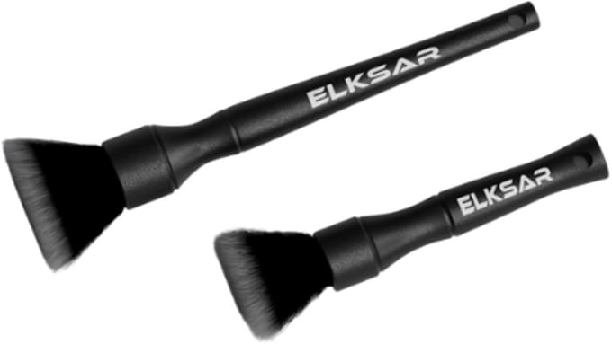 ELKSAR Set van 2 Zachte Reinigingsborstels - Voor Velgen, Dashboard & Motorcompartiment - 17 cm en 24 cm (2 Stuks)