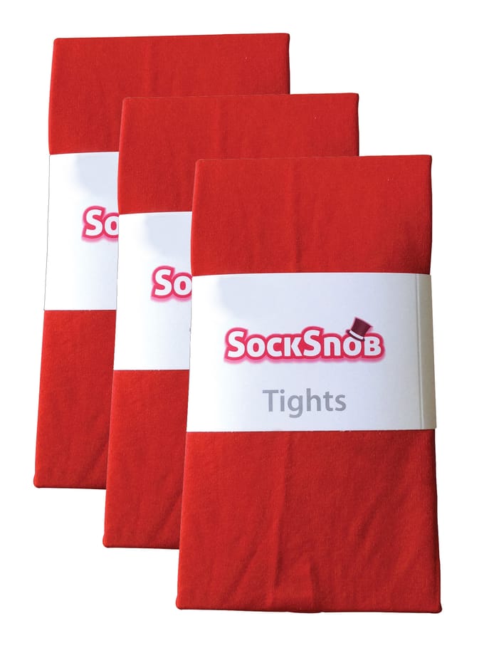 3 paar dames gekleurde ondoorzichtige 80 denier panty's - Vuur Rood