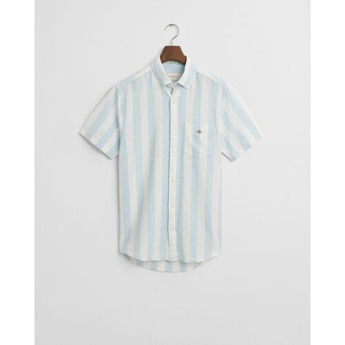 Gant Overhemd Cotton Linnen Yarn Dyed Stripes Fresh Blue / male