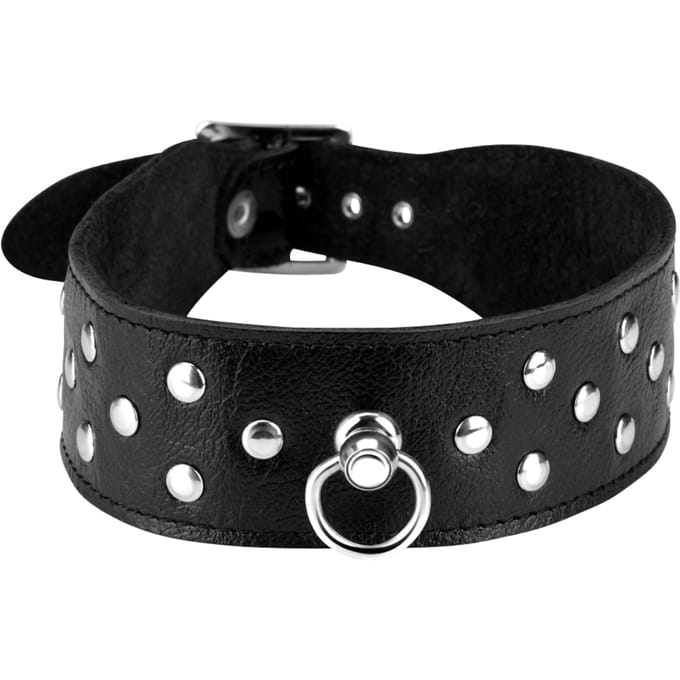 Rimba - Collar 4 cm breed versierd met studs