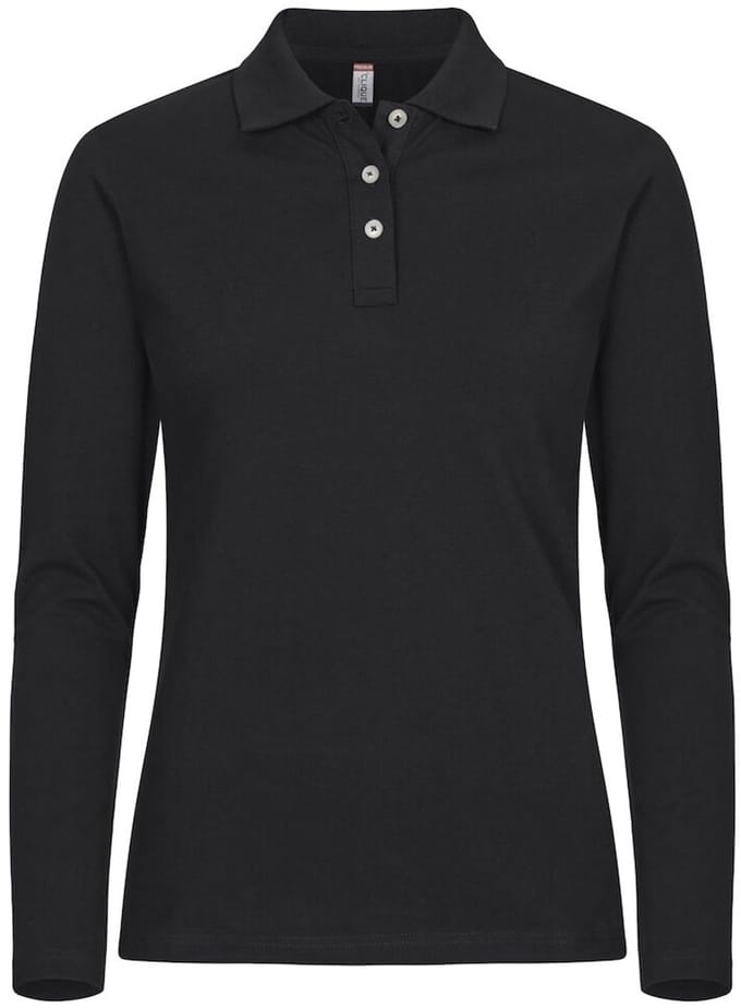 Clique Stretch Premium Polo L/S Women 028263 - Zwart - 38/M