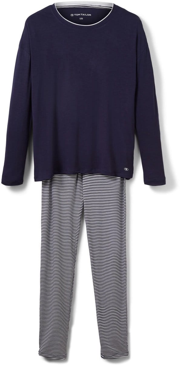 Tom Tailor - Pyjamaset met gestreepte broek - Maat 38 - blue ring