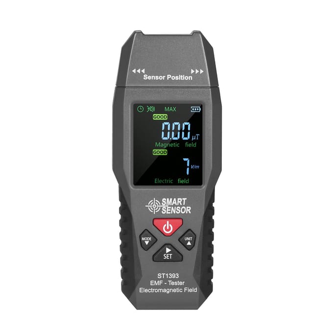 SMART SENSOR ST1393 EMF-meter Elektromagnetisch veld EMF-detector Handheld mini digitaal LCD-scherm zwart