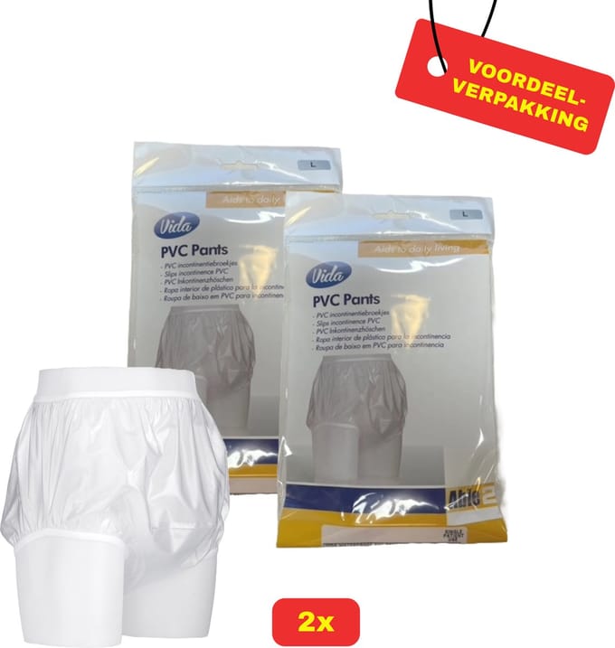 2x PVC Beschermbroekje Medium - 91-96 cm - Voordeelverpakking!
