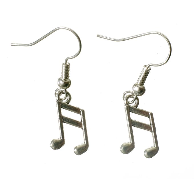 oorbellen muzieknoot zilver rvs