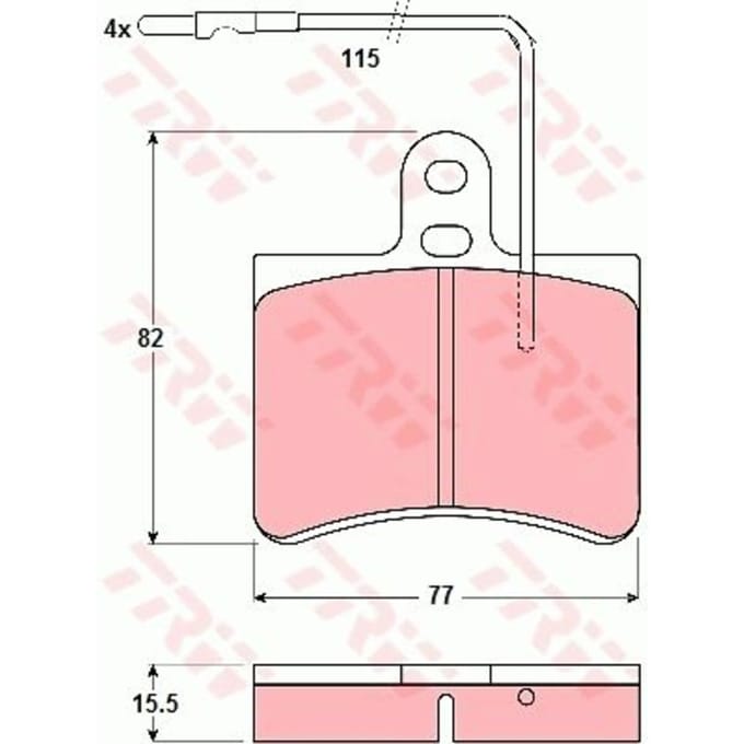 Remblokset TRW GDB315, achter