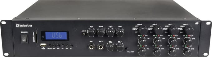 Adastra A8 multi-zone stereo PA versterker 8x 200W